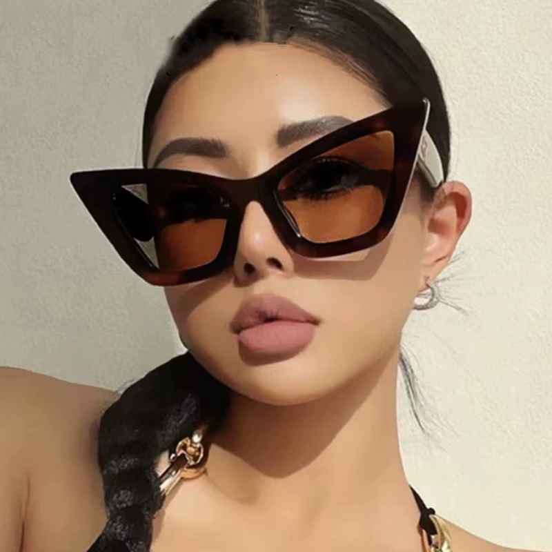 New Large Frame Triangle Cat-eye Sunglasses Europe And The United