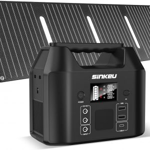 SinKeu 96Wh Portable Power Station with 40W Solar Panel, 30000mAh