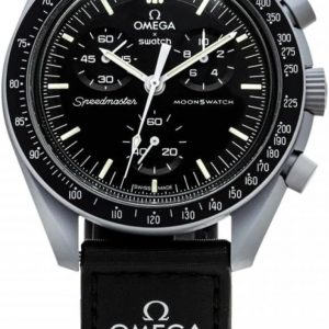 Swatch Omega Mission to The Moon Speedmaster Black, Modern, Black,