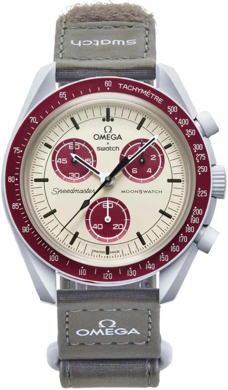 Swatch Omega x Moon Mission to Pluto Speedmaster Burgundy - New,