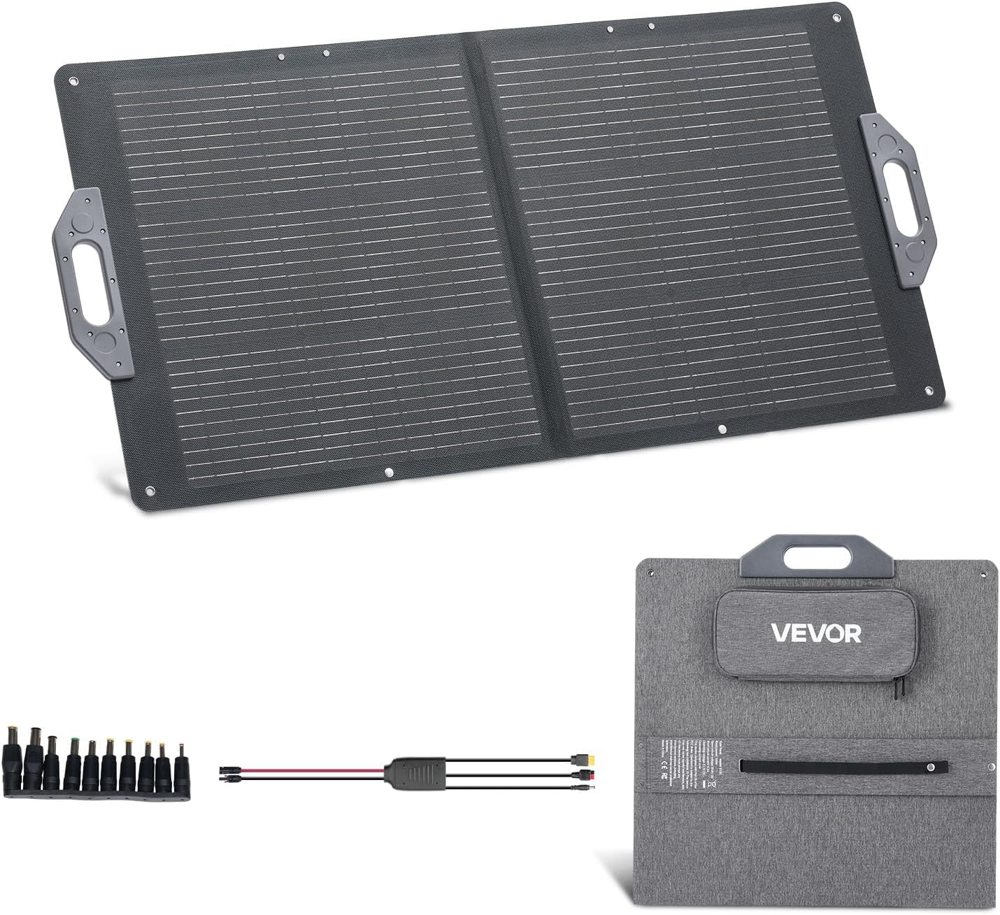 VEVOR 100W Foldable Solar Panel, Portable Monocrystalline Photovoltaic