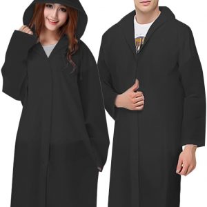 Vicloon Waterproof Poncho, 2 Pcs Adult Raincoat Portable Eva