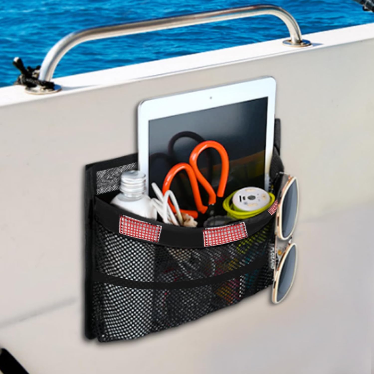 Waterproof Boat Deck Box with Lid, 34 x 25 cm PVC Reflective Tape 4 m