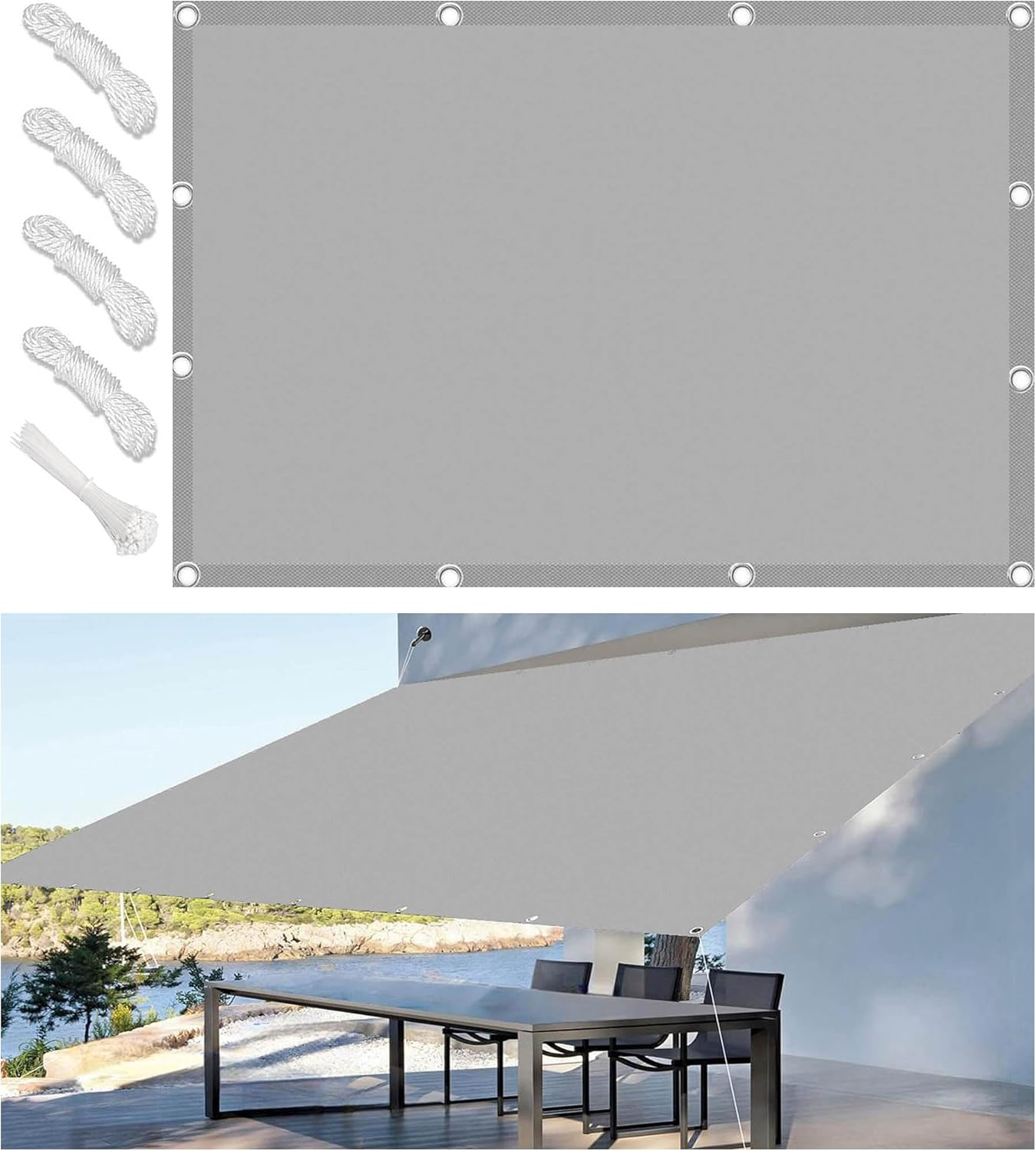 Waterproof Shade Sail 1 x 2 m Outdoor Shade Sails Rectangular Sun