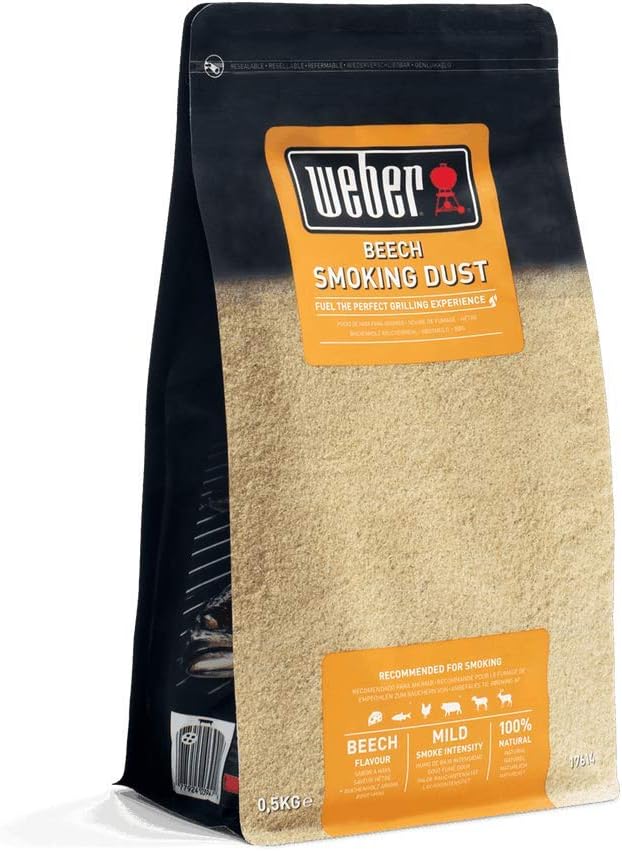Weber Beech Wood Sawdust (500 g Bag) – Delicate Flavor, Ideal for