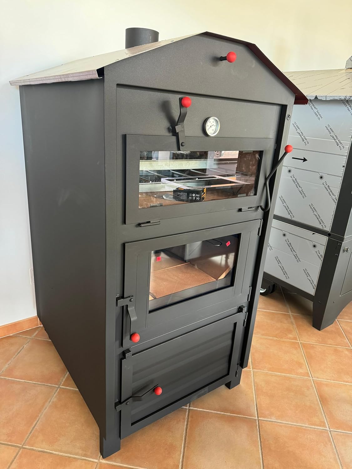 Wood Oven for Indirect Cooking Chamber in Refractory 81 x 103 cm