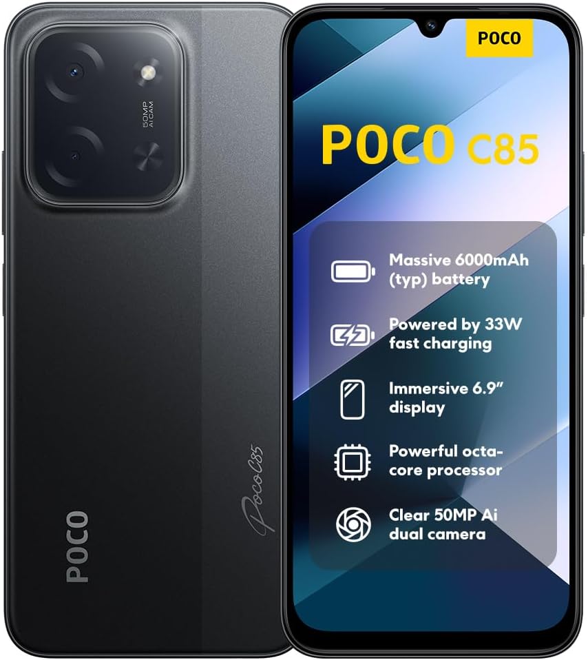 XIAOMI POCO C85, 6+128GB Smartphone, 6.9" 120Hz 8mm Design, MediaTek