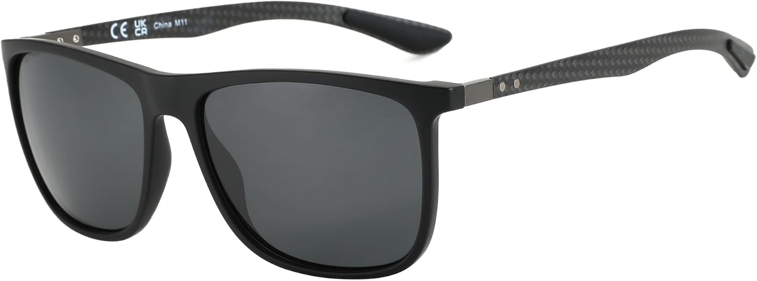 ZENOTTIC Polarized Sunglasses Men Carbon Fiber Bracket Square