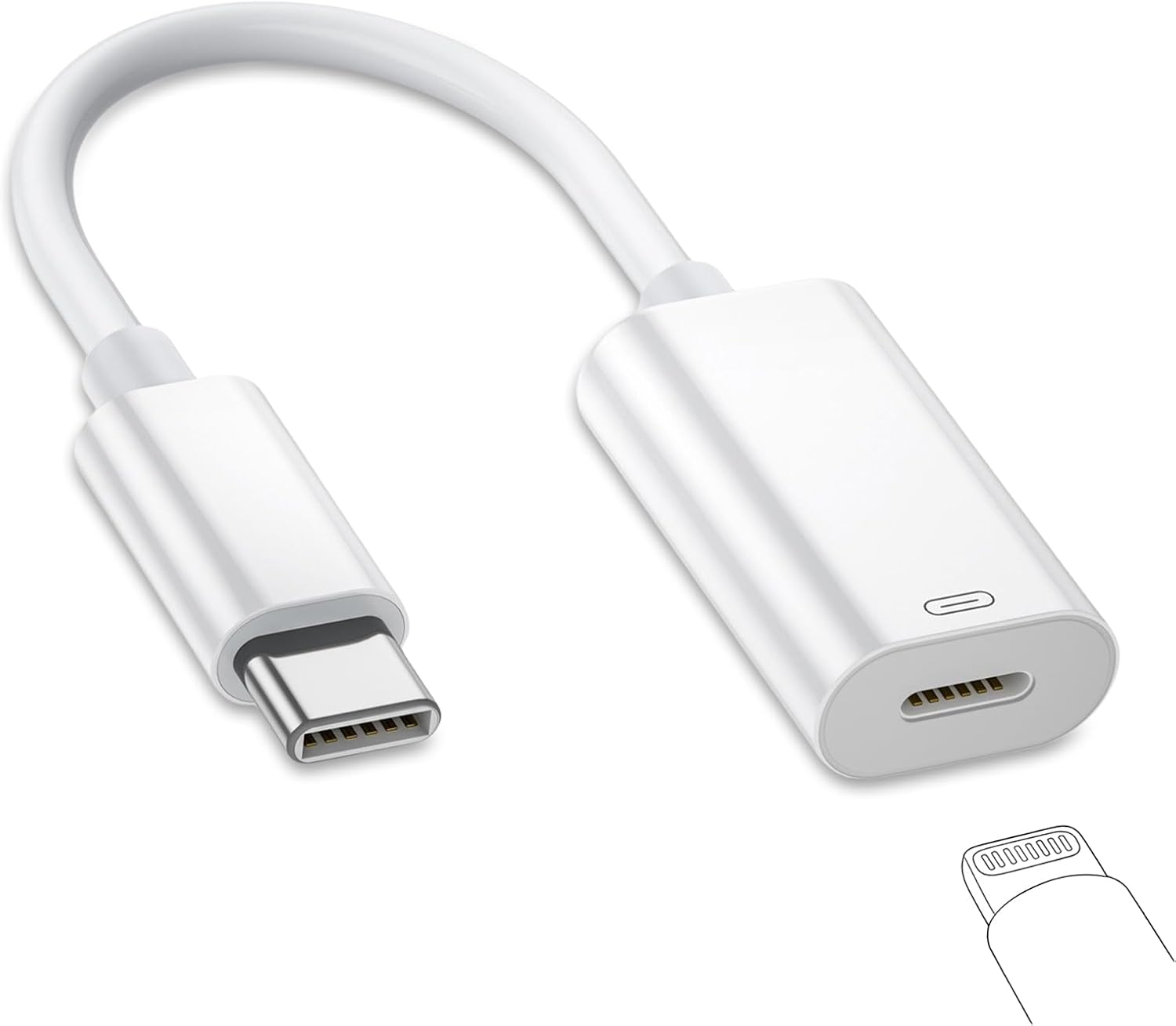 flintronic 3in1 Lightning Female to USB-C Adapter Headphone Adapter