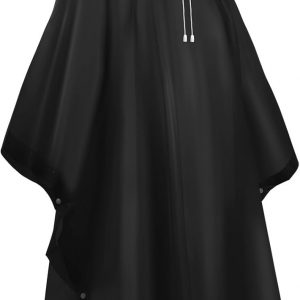 flintronic Poncho EVA Reusable Rain Poncho, Portable Raincoat with