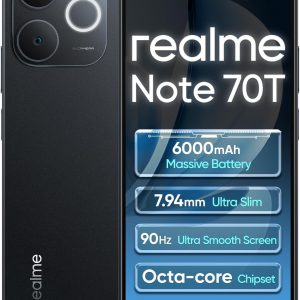 realme Note 70T 4G Smartphone 4+256GB, 6.75 Inch Screen, Obsidian
