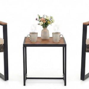 COSTWAY Outdoor Rattan Lounge Set 3 Piece Garden Furniture Set