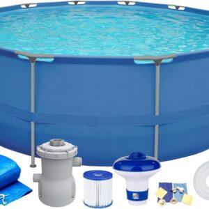 Complete Set for Garden Pool with Steel Frame with Filter Pump,