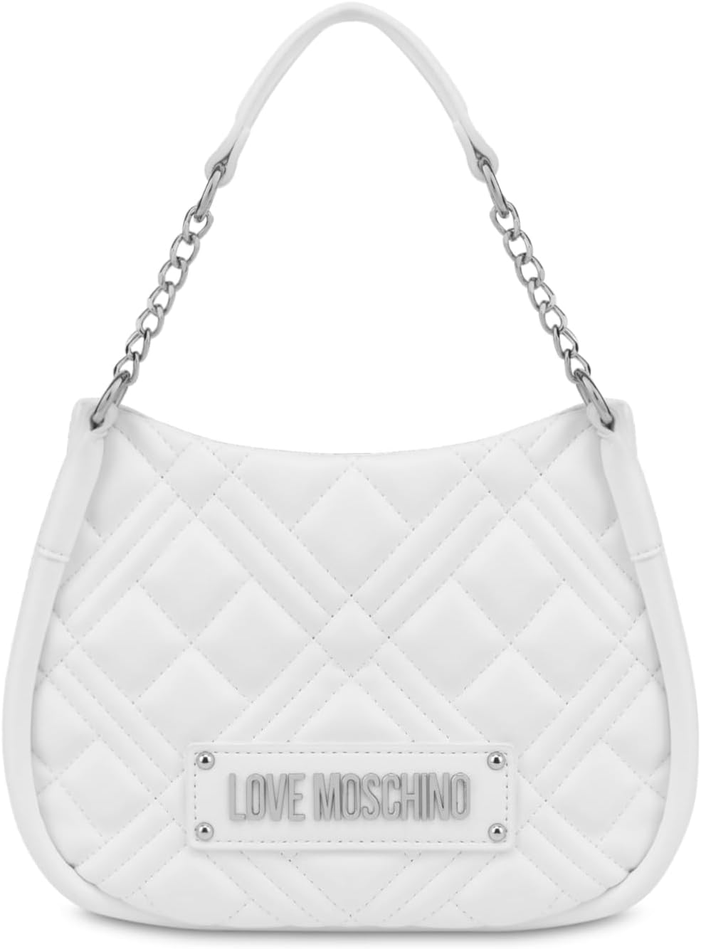 Love Moschino White PU Quilled Bag