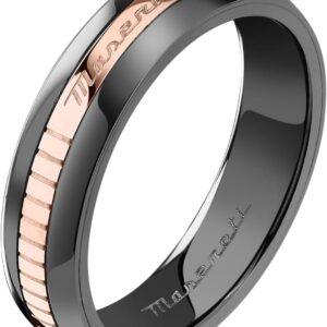 Maserati Men's Ring in Steel, Ceramic, Ceramic Collection, Rose Gold,