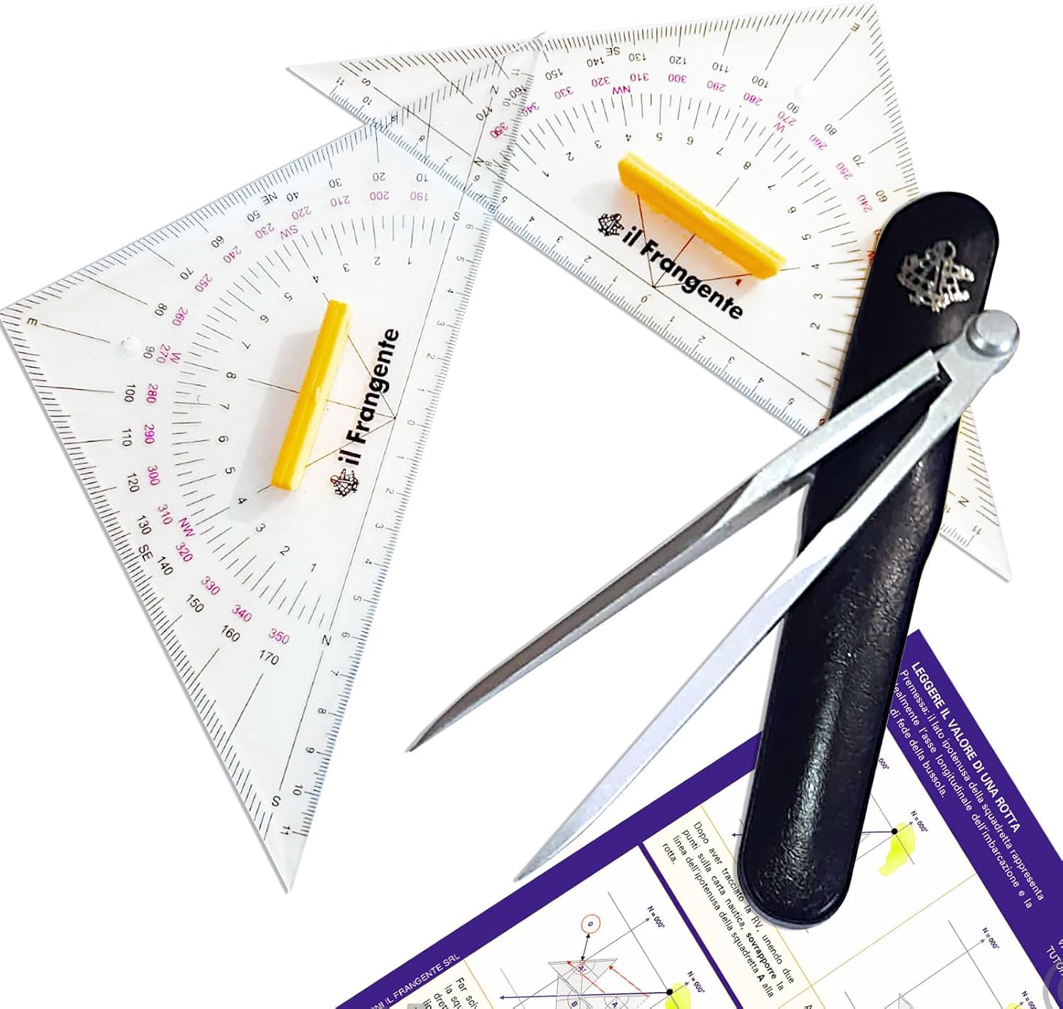 Set of Nautical Squares and Compass - Skipper Plus Chart Kit - Kit Il