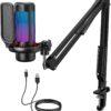 TONOR Gaming Microphone, USB Mic with Arm Support, Cardioid Micro