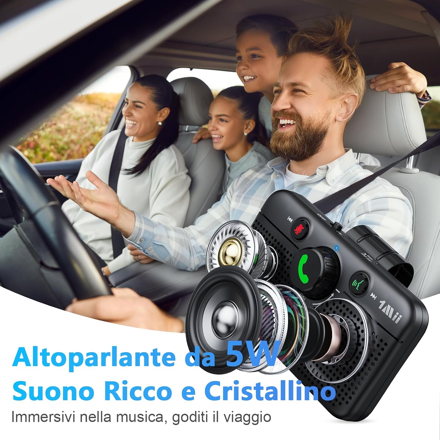 1789510157_Kit-vivavoce-per-auto-Bluetooth-6.0-1Mii-con-assistente-vocale-Siri.jpg 1789510157 Kit vivavoce per auto Bluetooth 6.0 1Mii con assistente vocale Siri