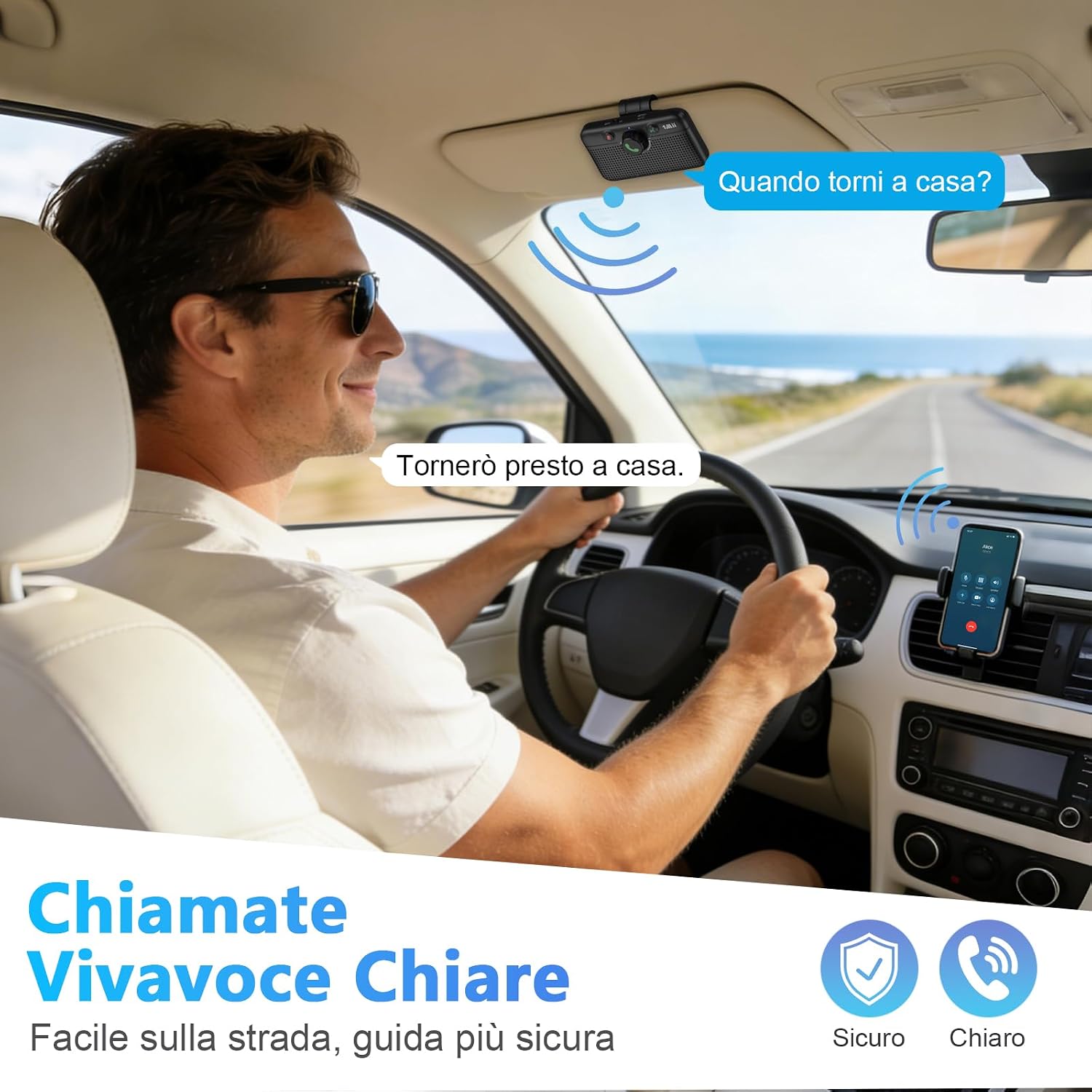 Kit-vivavoce-per-auto-Bluetooth-6.0-1Mii-con-assistente-vocale-Siri.jpg Kit vivavoce per auto Bluetooth 6.0 1Mii con assistente vocale Siri