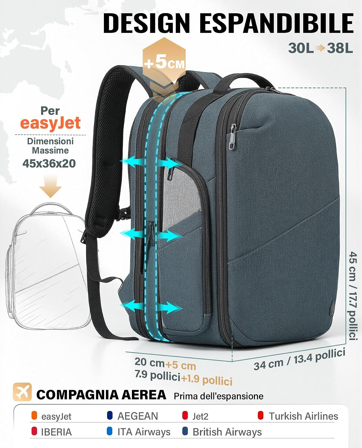 VANKEV-Travel-Backpack-Expandable-Hand-Luggage-for-EasyJet-PC-Bag.jpg VANKEV Travel Backpack Expandable Hand Luggage for EasyJet PC Bag