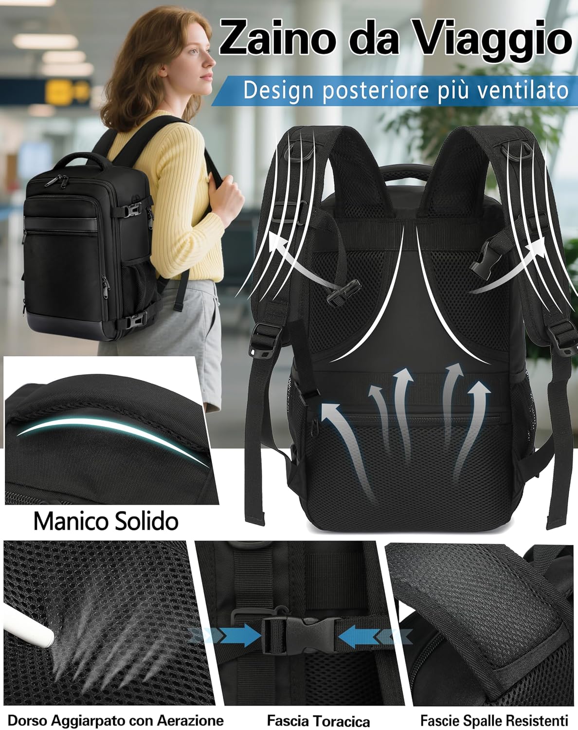 1791324073_Zaino-da-viaggio-KLOSTAIN-Easyjet-45-x-36-x-20-cm-30-L-borsa-da-cabina-per.jpg 1791324073 Zaino da viaggio KLOSTAIN Easyjet 45 x 36 x 20 cm 30 L borsa da cabina per