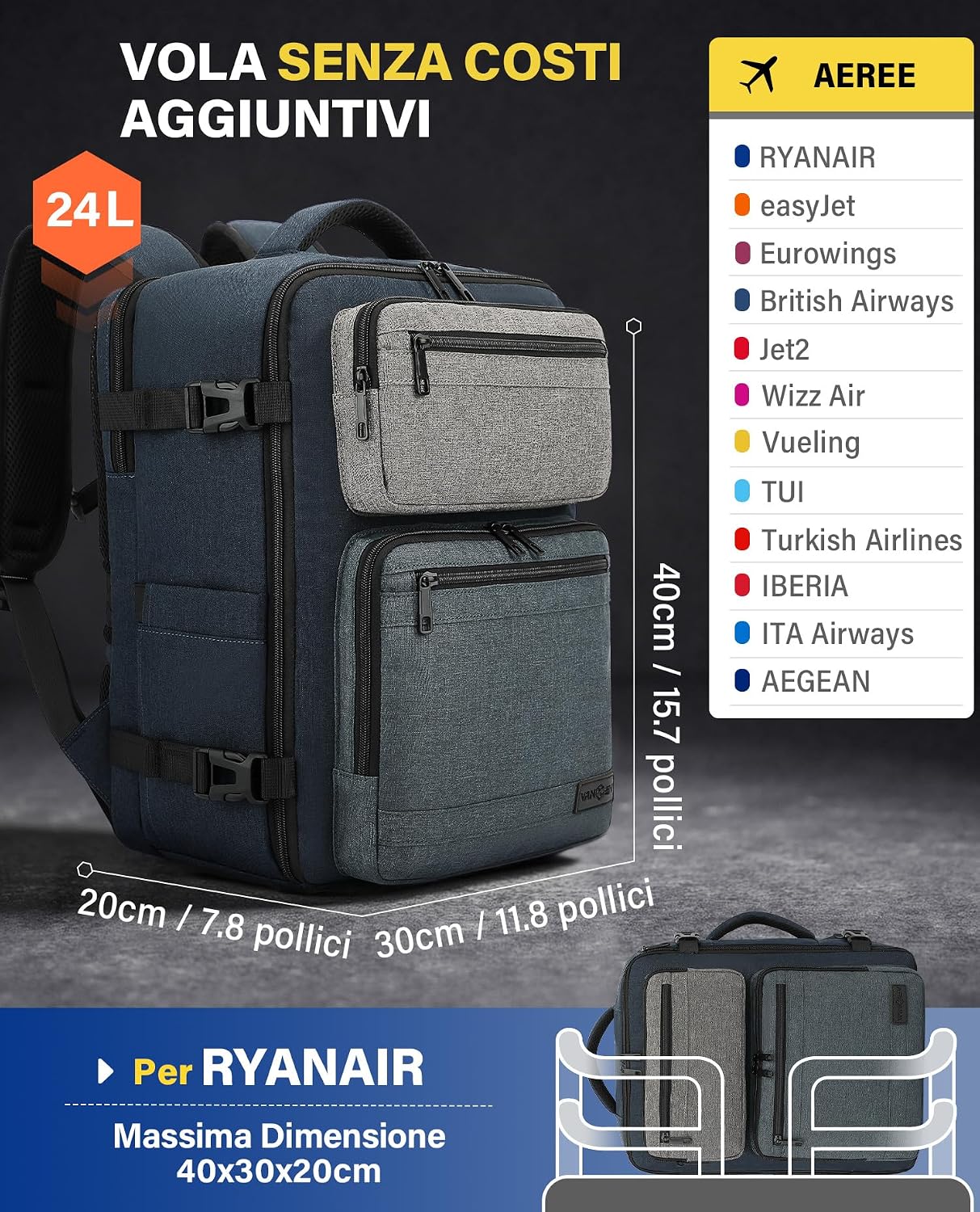 1791410469_VANKEV-Zaino-da-viaggio-Ryanair-easyJet-Eurowings-Wizz-Air-40-x-30-x-20.jpg 1791410469 VANKEV Zaino da viaggio Ryanair easyJet Eurowings Wizz Air 40 x 30 x 20