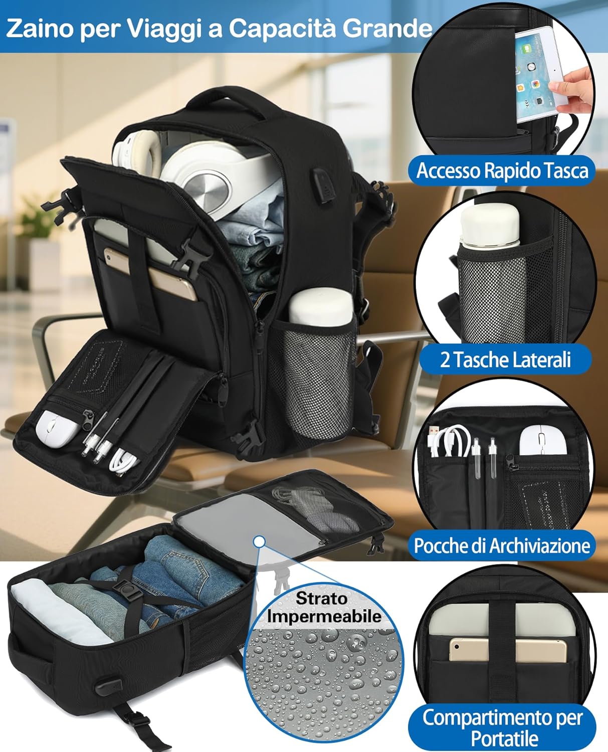 1791583270_Zaino-da-viaggio-KLOSTAIN-Easyjet-45-x-36-x-20-cm-30-L-borsa-da-cabina-per.jpg 1791583270 Zaino da viaggio KLOSTAIN Easyjet 45 x 36 x 20 cm 30 L borsa da cabina per