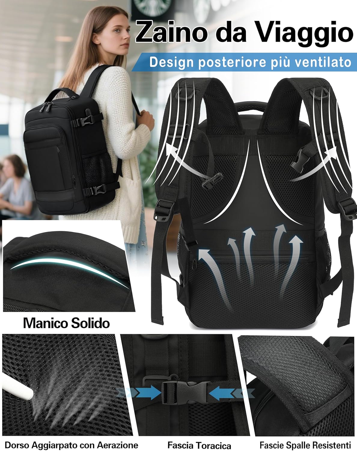 1791583271_Zaino-da-viaggio-KLOSTAIN-Easyjet-45-x-36-x-20-cm-30-L-borsa-da-cabina-per.jpg 1791583271 Zaino da viaggio KLOSTAIN Easyjet 45 x 36 x 20 cm 30 L borsa da cabina per