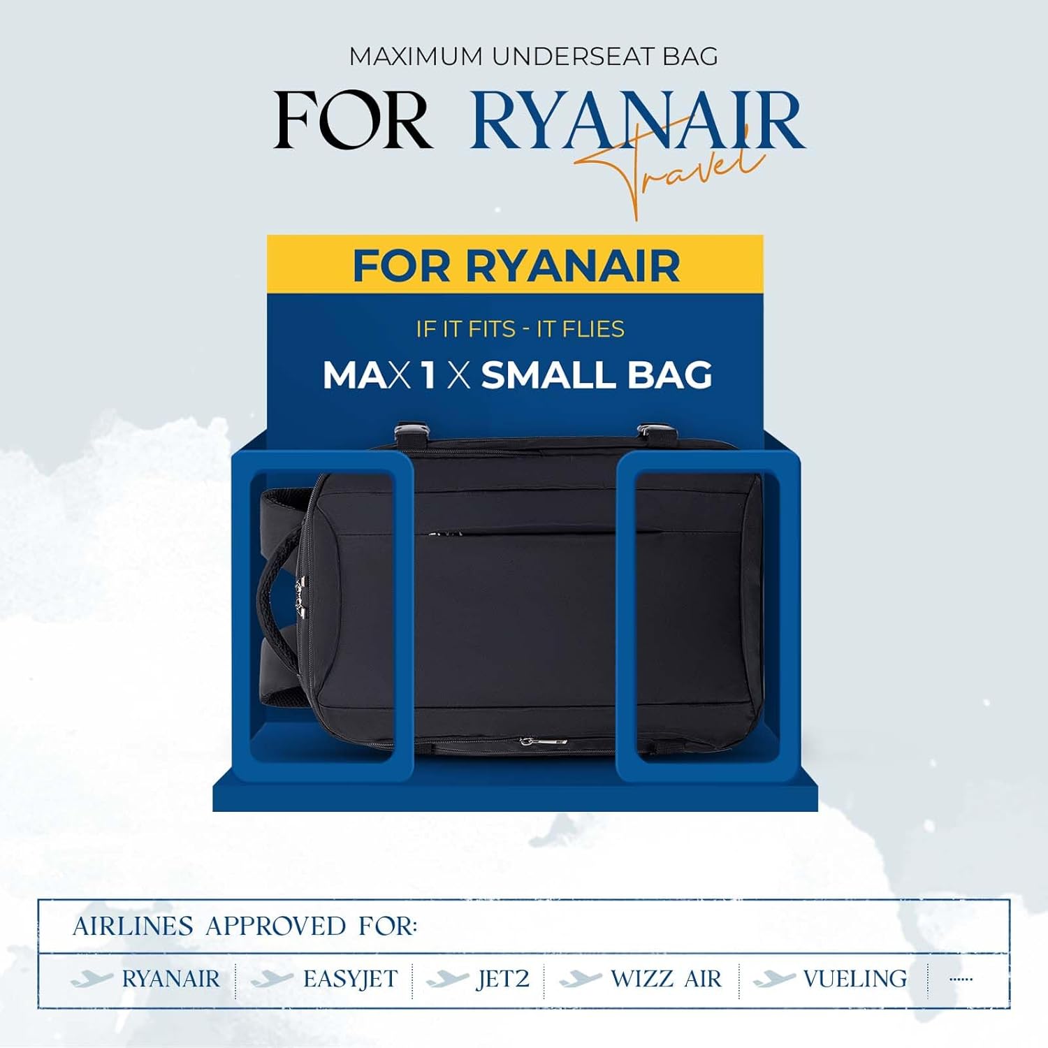 VMIKIV-per-borse-da-cabina-Ryanair-40x20x25-Borsa-da-cabina-sottosella-piccola.jpg VMIKIV per borse da cabina Ryanair 40x20x25 Borsa da cabina sottosella piccola