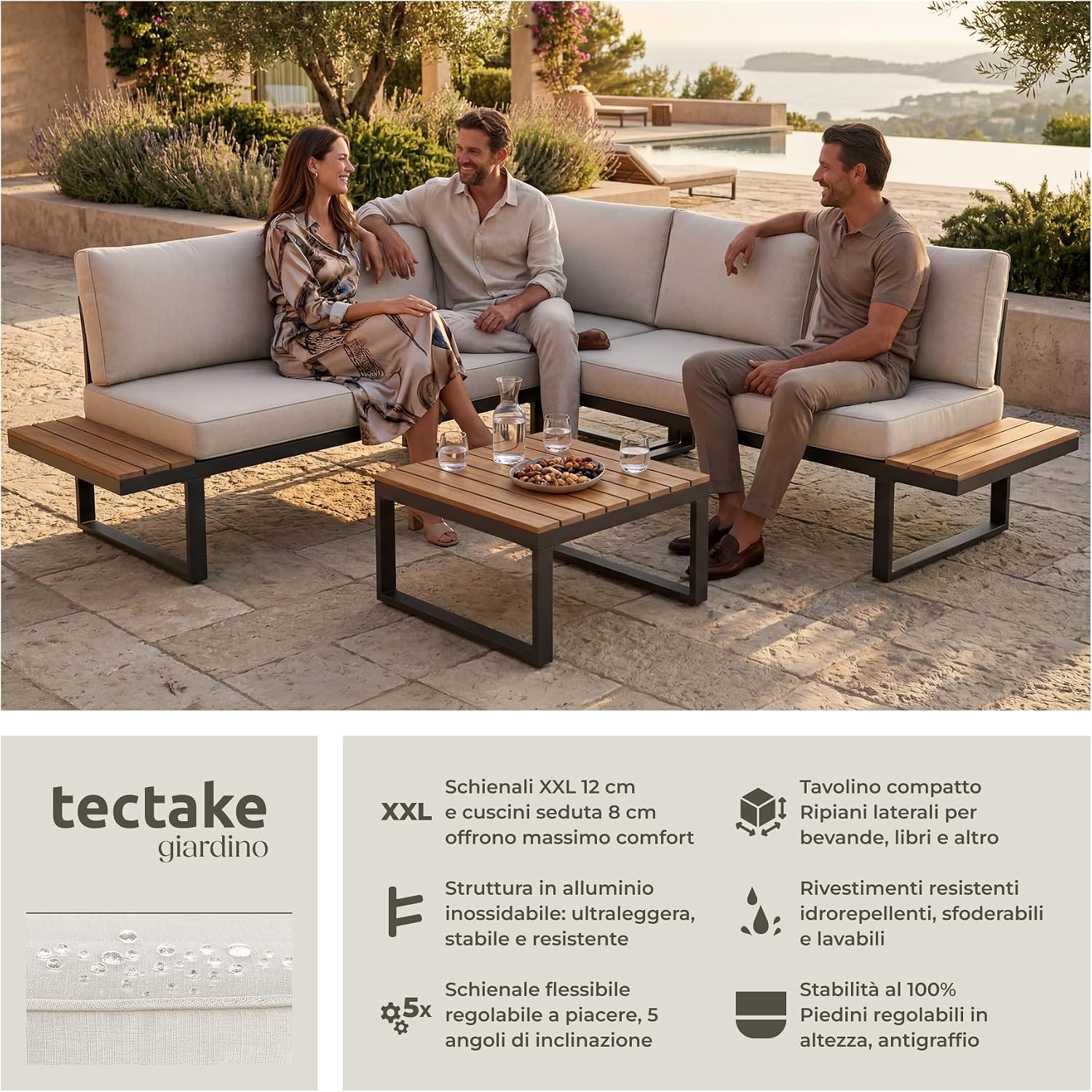 tectake-Set-da-4-Salotti-da-Giardino-1-Tavolino-2-Divani-1.jpg tectake Set da 4 Salotti da Giardino 1 Tavolino 2 Divani 1
